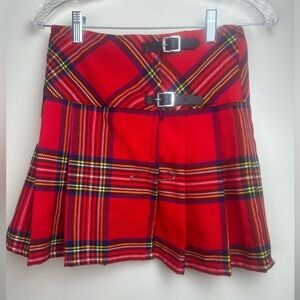 JKA Red Plaid Buckle Details Y2KVintage Inspired Sexy School Girl Skirt/Kilt 26